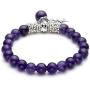 Jovivi 8MM Purple Amethyst Natural Gemstone Tree of Life Lucky Charm Stretch Bracelet