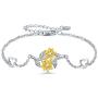 Sunflower Bracelet Jewelry Gifts for Women Friends Sister 925 Sterling Silver Sunflower Sunshine Wrist Link Bracelet for Birthday Christmas Mother’s Day Valentines
