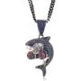 Nsitbbuery Hip Hop Night Club Bar Zircon Boxing Shark Pendant Stainless Steel Chain Necklace Nsitbbuery Hip Hop Night Club Bar Zircon Boxing Shark Pendant Stainless Steel Chain Necklace