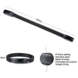 VNOX Personalized Custom Christian Bible Quote Link Bracelet Inspirational Encouragement Gifts for Men Boys Mens Adjustable 8-8.6 Inches Metal Double Franco Cuff Wristband