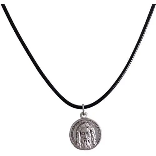 The Holy Face Shroud of Jesus Christ Medal with String Cord - Real Italian Masterpiece