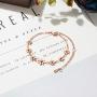 SHEGRACE Woman Stainless Steel Daisy Flowers Bracelet 18K/Rose Gold/Platinum Plated Adjustable 11.41'' Jewellery Gift