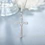 Starchenie Celtic Cross Necklace 925 Sterling Silver Women Celtic Knot Crucifix Pendant Religious Jewelry Christian Baptism Gift