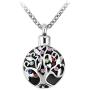 CoolJewelry Urn Necklace Ashes Family Tree of Life Memorial Cremation Pendant Keepsake Jewelry Stainless Steel