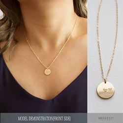 Gold Initial Pendant Necklaces,14K Gold Filled Engraved Disc Personalized Name Dainty Handmade Cute Heart Initial Tiny Pendant Necklaces Jewelry Gift for Women …