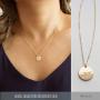 Gold Initial Pendant Necklaces,14K Gold Filled Engraved Disc Personalized Name Dainty Handmade Cute Heart Initial Tiny Pendant Necklaces Jewelry Gift for Women …
