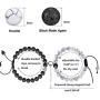 T.F.L Couples Bracelets Magnetic Attraction Black Matte Agate Volcanic Stone Bracelet Distance Matching Relationship Beads Bracelets for Women Men Boyfriend Girlfriend Lovers Him and Her Gifts