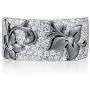 Santuzza Black Flower Ring 925 Sterling Silver Sparkling White Cubic Zirconia Statement Rings Jewelry for Women Santuzza Black Flower Ring 925 Sterling Silver Sparkling White Cubic Zirconia Statement Rings Jewelry for Women