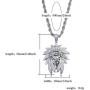 TOPGRILLZ 14K Gold Plated Iced Out CZ Chief Chain Pendant Necklace for Men and Women Fashion Novelty Jewelry