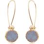 Humble Chic Simulated Druzy Threaders - Boho Glitter Upside-Down Long Hoop Dangle Drop Earrings for Women - Bohemian Created Geode Stone Sparkly Pendants