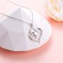 Mother Necklaces 925 Sterling Silver Always My Mother Forever My Friend Double Love Heart Necklace for Women Mother Lady Birthday Jewelry