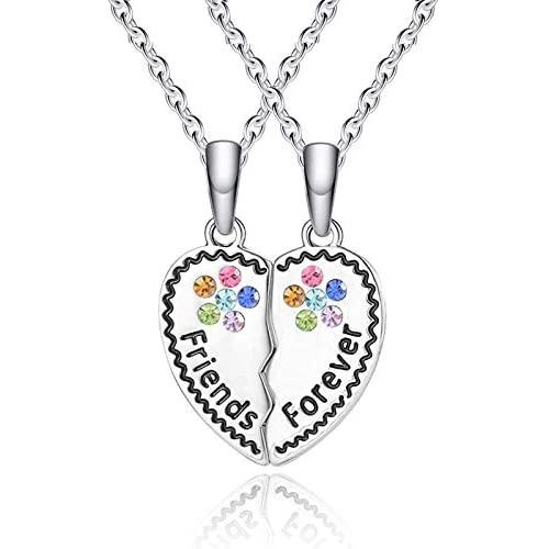 Lanqueen Unicorn Best Friend Necklace BFF Engraved Friendship Jewelry for 2 Friends Sisters Girls Birthday Gifts