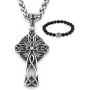 Gungneer Celtic Cross Necklace Knot Pendant Stainless Steel Charm Chain Religious Infinity Jewelry Gift Men Women