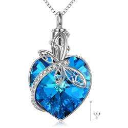 TOUPOP Mothers Day Gifts s925 Sterling Silver Dragonfly Pendant Necklace with Crystal Jewelry Gifts for Mom Mother Women Teen Girls Birthday