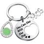 UJIMS Sorority Gift Pink and Green Charm Keychain She Can She Will She Did Inspirational Paraphernalia Graduation Gift for Women Girl