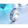 HIJONES Unisex Carbide Fiber Celtic Dragon Spinner Ring Stainless Steel Wedding Spins Band