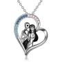 Nightmare Necklace Before Christmas Gifts Jewelry Sterling Silver Heart Jack Skellington and Sally Pendant Necklace Skull Christmas Jewelry Gifts for Women