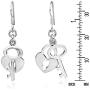 Romantic Key to My Heart .925 Sterling Silver Dangle Earrings