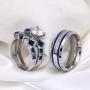 ringheart Couple Rings White Gold Filled Heart Cut Cz Womens Wedding Ring Sets Titanium Rhinestone Mens Wedding Band (Please Buy 2 Rings for 1 Pair)
