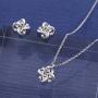J.RAHEL 925 Sterling Silver Cubic Zirconia Flower Knot Jewelry for Women