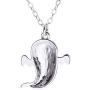 SENFAI Silver Halloween Evil Spiders, Ghosts, Bats Pendant Necklace (Ghost)