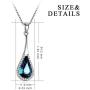 AOBOCO Sterling Silver Teardrop/Water Drop Necklace Embellished with Crystals from Austria, Fine Anniversary Birthday Jewelry Gifts for Women Wife Girlfriend Daughter Mom Grandma Aunt