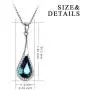 AOBOCO Sterling Silver Teardrop/Water Drop Necklace Embellished with Crystals from Austria, Fine Anniversary Birthday Jewelry Gifts for Women Wife Girlfriend Daughter Mom Grandma Aunt