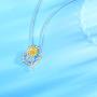 Klurent Sunflower Necklace for Women, Love Heart Pendant My Sunshine Jewelry Adjustable 18-20 Inches, Birthday Mothers Day Valentines Day Necklaces Gifts for Wife Girlfriends Daughter Mother