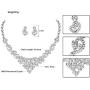 mecresh Clustered Crystal Rhinestone Flower Bridal Necklace Teardrop Dangle Earrings Jewelry Sets for Women Gift