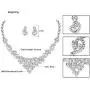 mecresh Clustered Crystal Rhinestone Flower Bridal Necklace Teardrop Dangle Earrings Jewelry Sets for Women Gift