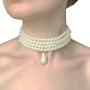 ELABEST Layered Faux Pearl Necklace Beaded Link Choker Chain Party Nightclub Costume Jewelry for Women and Girls