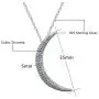 AoedeJ 14K White Gold Crescent Moon Necklace for Women Girls Sterling Silver CZ Dainty Moon Pendant Necklace