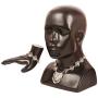 Touchstone Indian Bollywood Tribal Boho Gypsy Oxidized Jewelry Beautiful Hand Cut Motifs Designer Jewelry Necklace Set in Oxidized Silver Tone for Women.