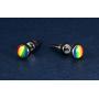 VNOX 4 Pairs Gay Lesbian Pride Rainbow Ear Round Hoop Stud Earring for Gay & Lesbian Pride