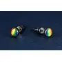 VNOX 4 Pairs Gay Lesbian Pride Rainbow Ear Round Hoop Stud Earring for Gay & Lesbian Pride VNOX 4 Pairs Gay Lesbian Pride Rainbow Ear Round Hoop Stud Earring for Gay & Lesbian Pride