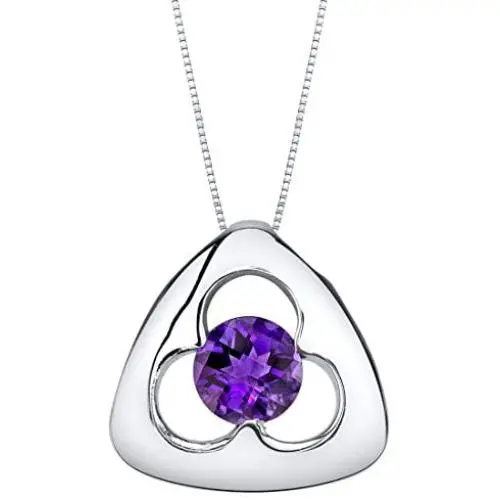Sterling Silver Trinity Knot Pendant Necklace available in various colored stones Sterling Silver Trinity Knot Pendant Necklace available in various colored stones
