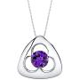 Sterling Silver Trinity Knot Pendant Necklace available in various colored stones