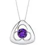 Sterling Silver Trinity Knot Pendant Necklace available in various colored stones Sterling Silver Trinity Knot Pendant Necklace available in various colored stones