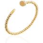 Classic Jewelry Nail Crystal Stone Stainless Steel Bangle for Women, Gold Plated Bead Bracelet, White, Gold, Rose Gold