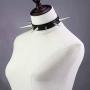 FM FM42 Unisex Simulated Leather PU Punk Rock Gothic Black-Tone/Silver-Tone Very Long 5.5cm(2.16'') Spikes Rivets Choker Collar Necklace (16 Colors)