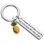 MAOFAED Pineapple Keychain Be a Pineapple Stand Tall Wear a Crown Pineapple Motivational Gift Pineapple Lover Gift