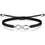 ZENI Infinity Bracelet for Women, Handmade Black Rope Braided Bracelet with 925 Silver Adjustable Bracelet Love Friendship Christmas Jewelry Gift