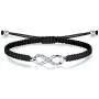 ZENI Infinity Bracelet for Women, Handmade Black Rope Braided Bracelet with 925 Silver Adjustable Bracelet Love Friendship Christmas Jewelry Gift