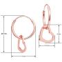 Big Apple Hoops - Jewelry High Polished Sterling Silver Small Heart Charm Hoop Earrings Made from Solid 925 Sterling Silver in 3 Color Rose, Silver, Gold Special Fashion Gifts for Women, Teens, Men