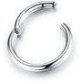 Changgaijewelry Surgical Stainless Steel 16G 18G Nose Ring Sleeper Cartilage Tiny Hoop Earrings Septum Hinged Clicker Helix Tragus Couch Daith Lip Piercings 6mm 8mm 10mm 12mm Set Silver