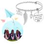 SAM & LORI Graduation Gift Inspirational Bangle Bracelet Grad Cap Jewelry Mantra Quote Engraved Present for Her Women Girl College Senior Student