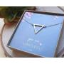 EFYTAL Inspirational Gifts for Women, Sterling Silver Triangle Necklace, Graduation Jewelry Gift for New Grad