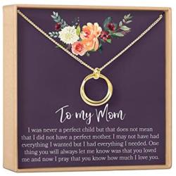 Dear Ava Mom Gift Necklace: Mother Daughter Jewelry, Thank You Mom, 2 Linked Circles