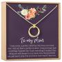 Dear Ava Mom Gift Necklace: Mother Daughter Jewelry, Thank You Mom, 2 Linked Circles