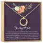 Dear Ava Mom Gift Necklace: Mother Daughter Jewelry, Thank You Mom, 2 Linked Circles